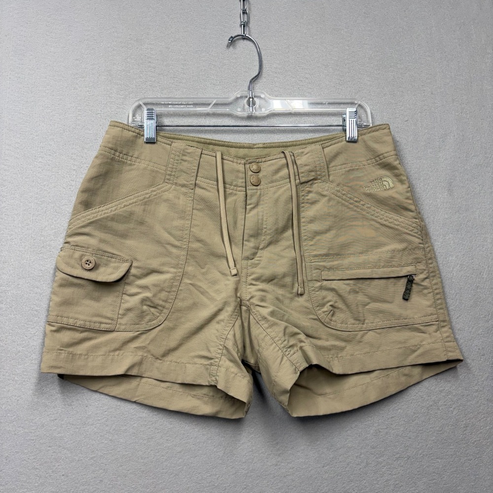 The North Face Hiking Shorts Womens 10 Tan Khaki Cargo Nylon Outdoor Utility